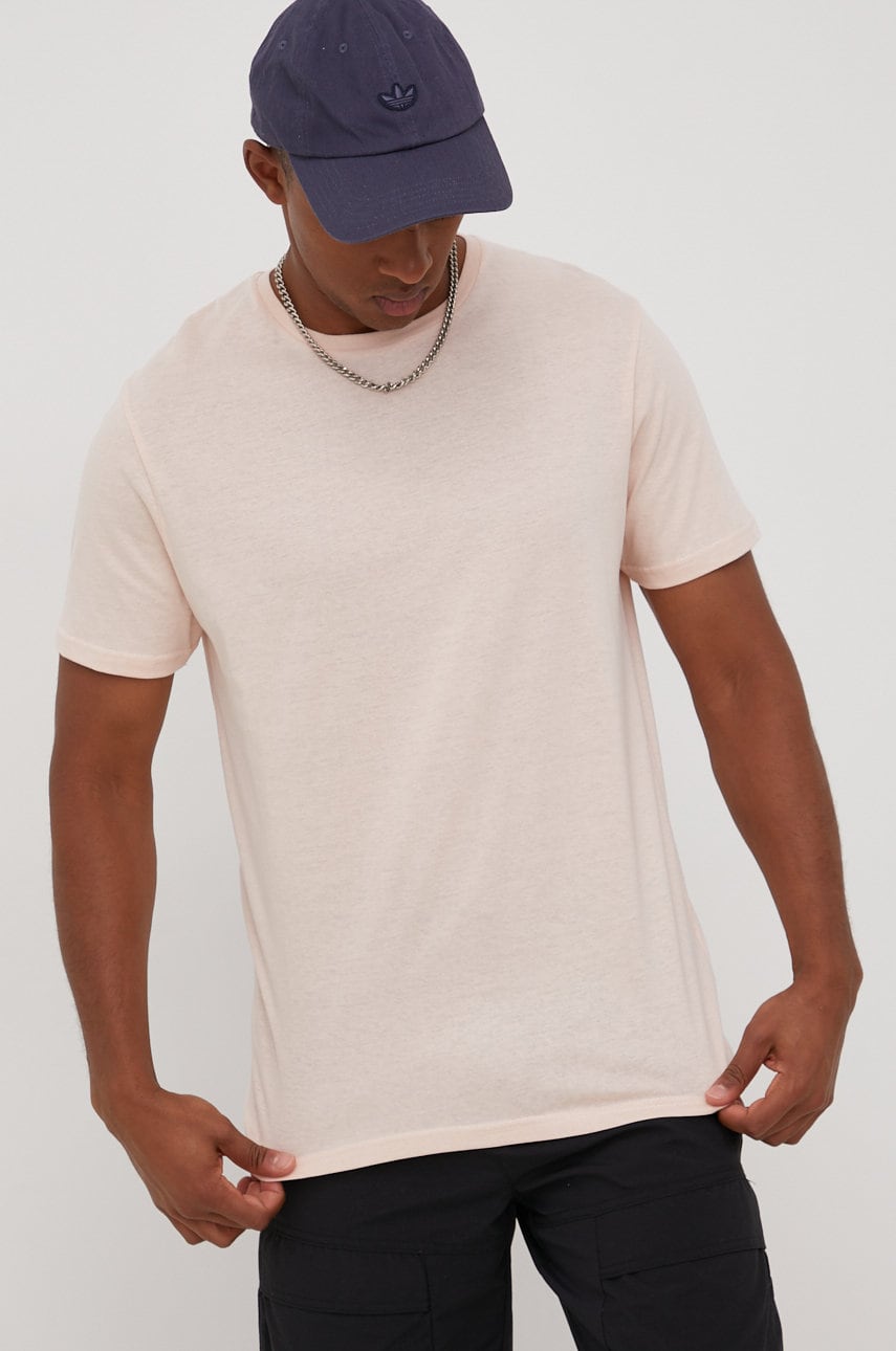 Brave soul tricou din bumbac culoarea roz, neted