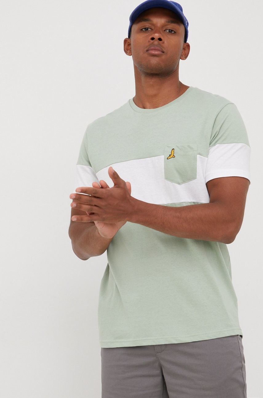 Brave soul tricou din bumbac culoarea turcoaz, cu imprimeu