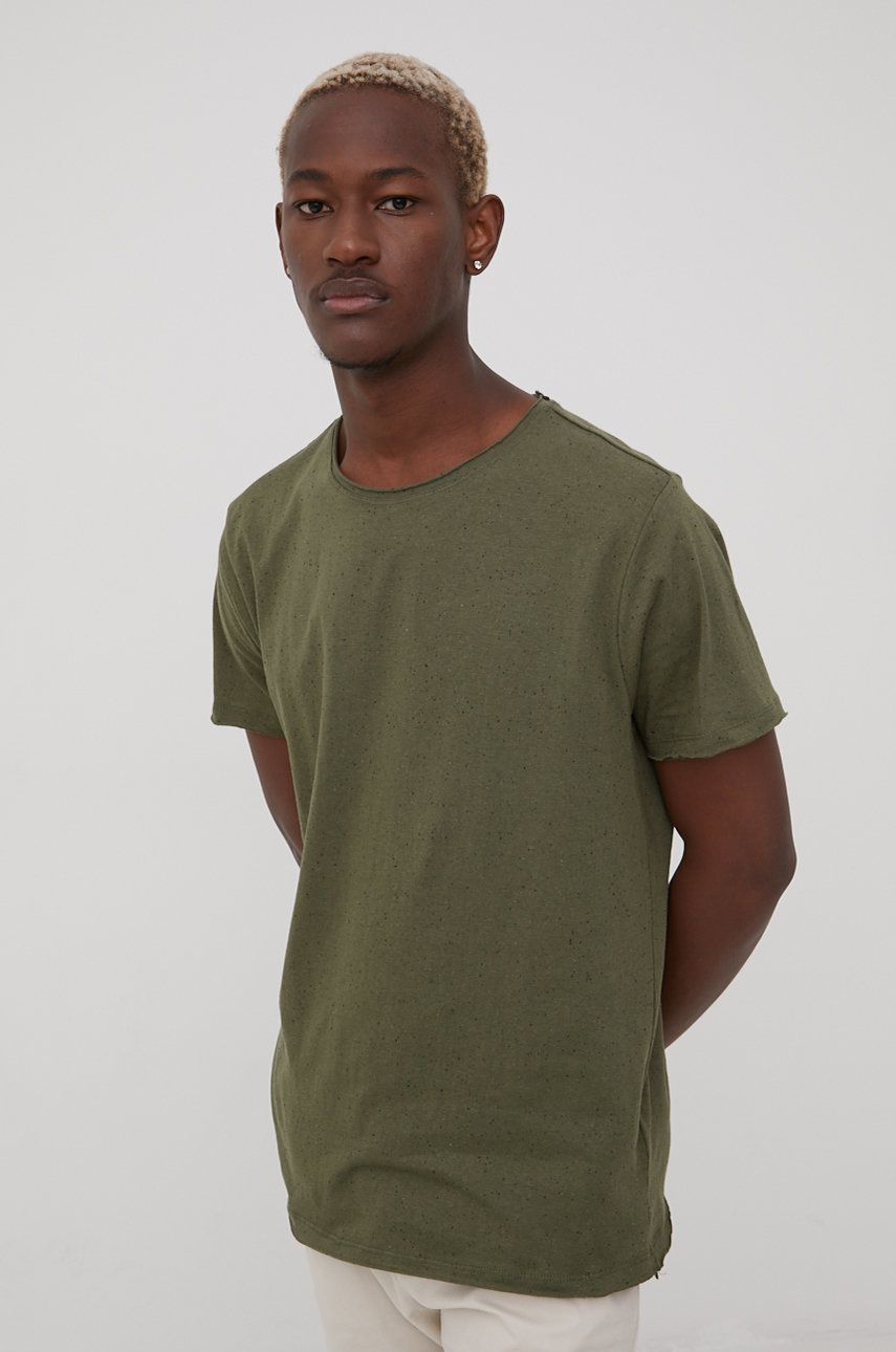 Brave Soul t-shirt męski kolor zielony wzorzysty