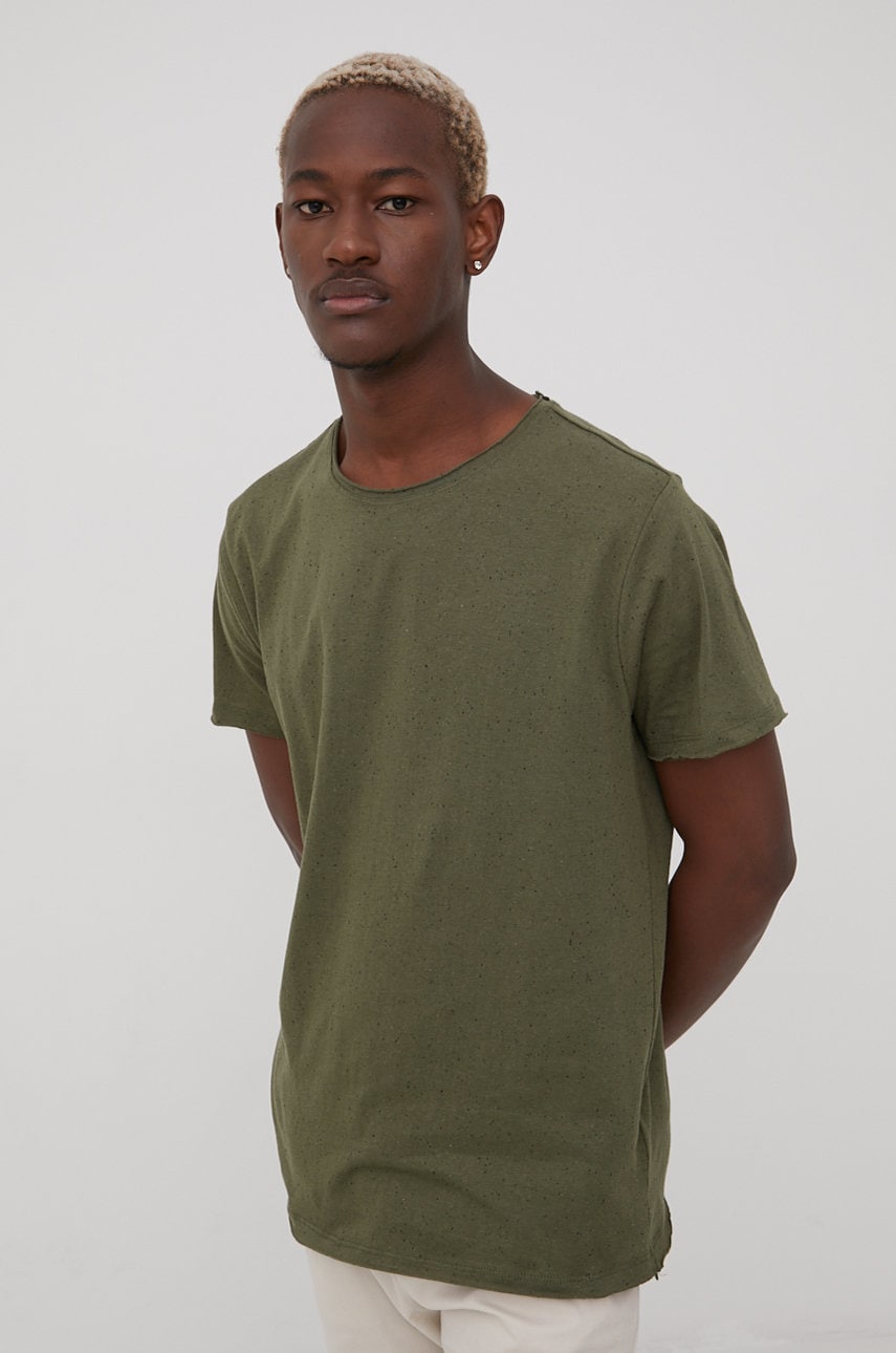 Brave soul tricou barbati, culoarea verde, modelator