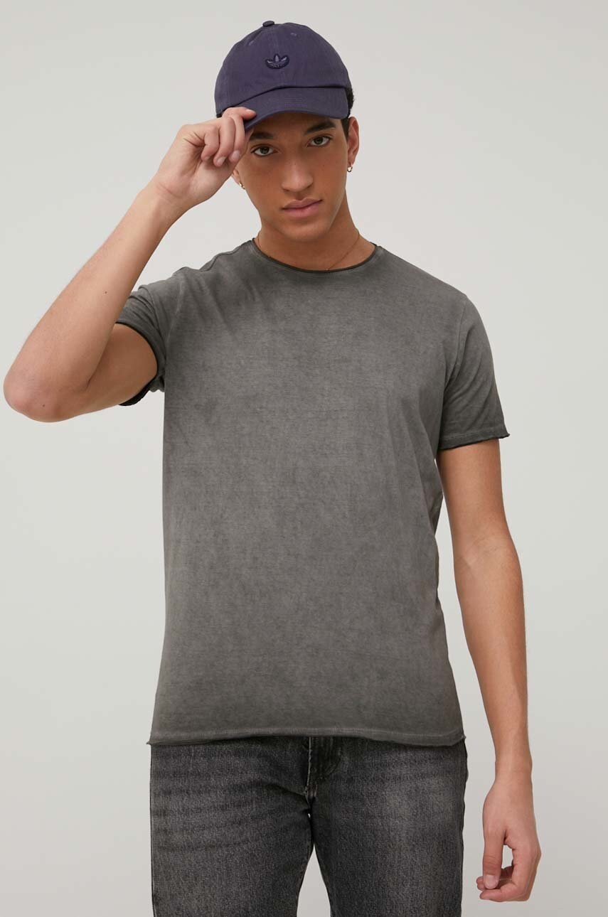 Brave soul tricou din bumbac culoarea gri, neted