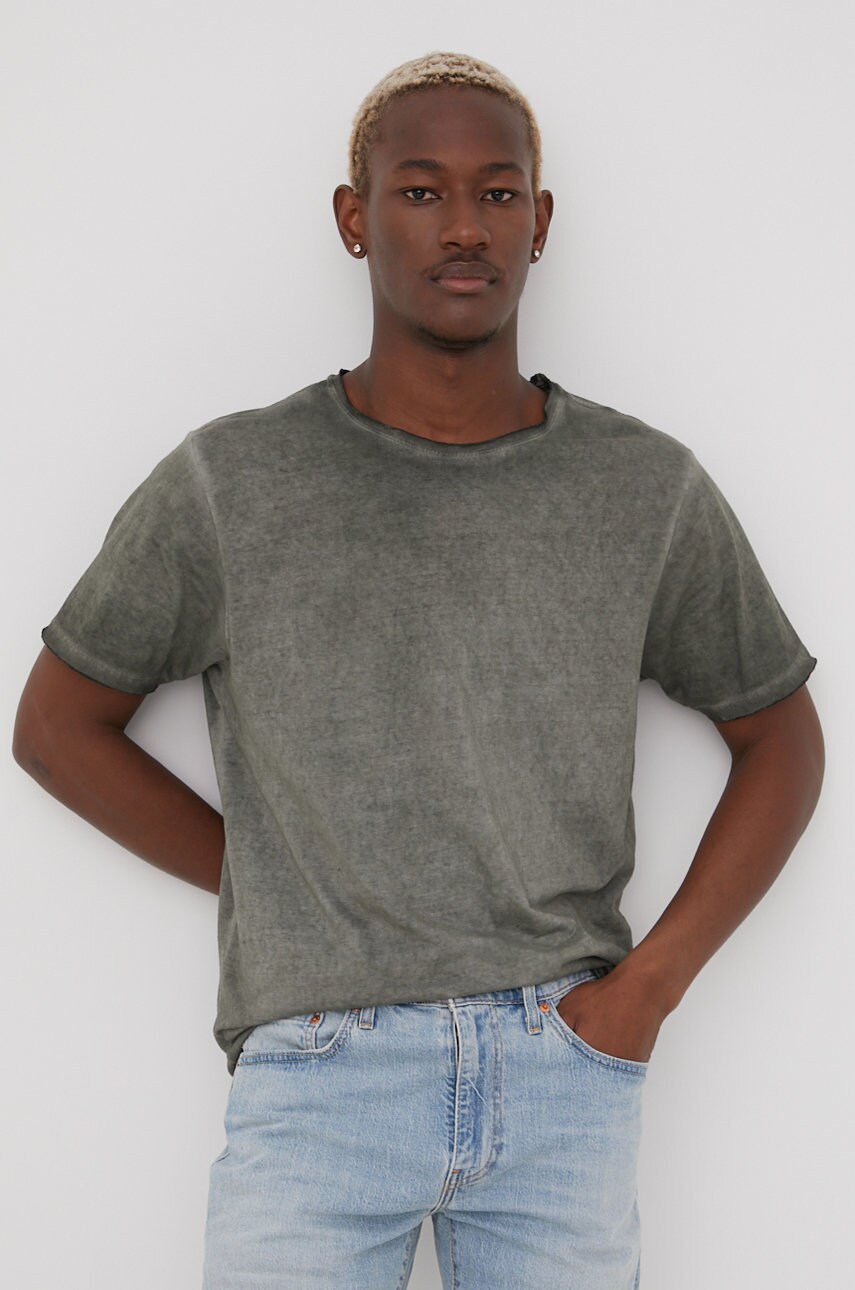 Brave soul tricou din bumbac culoarea verde, neted
