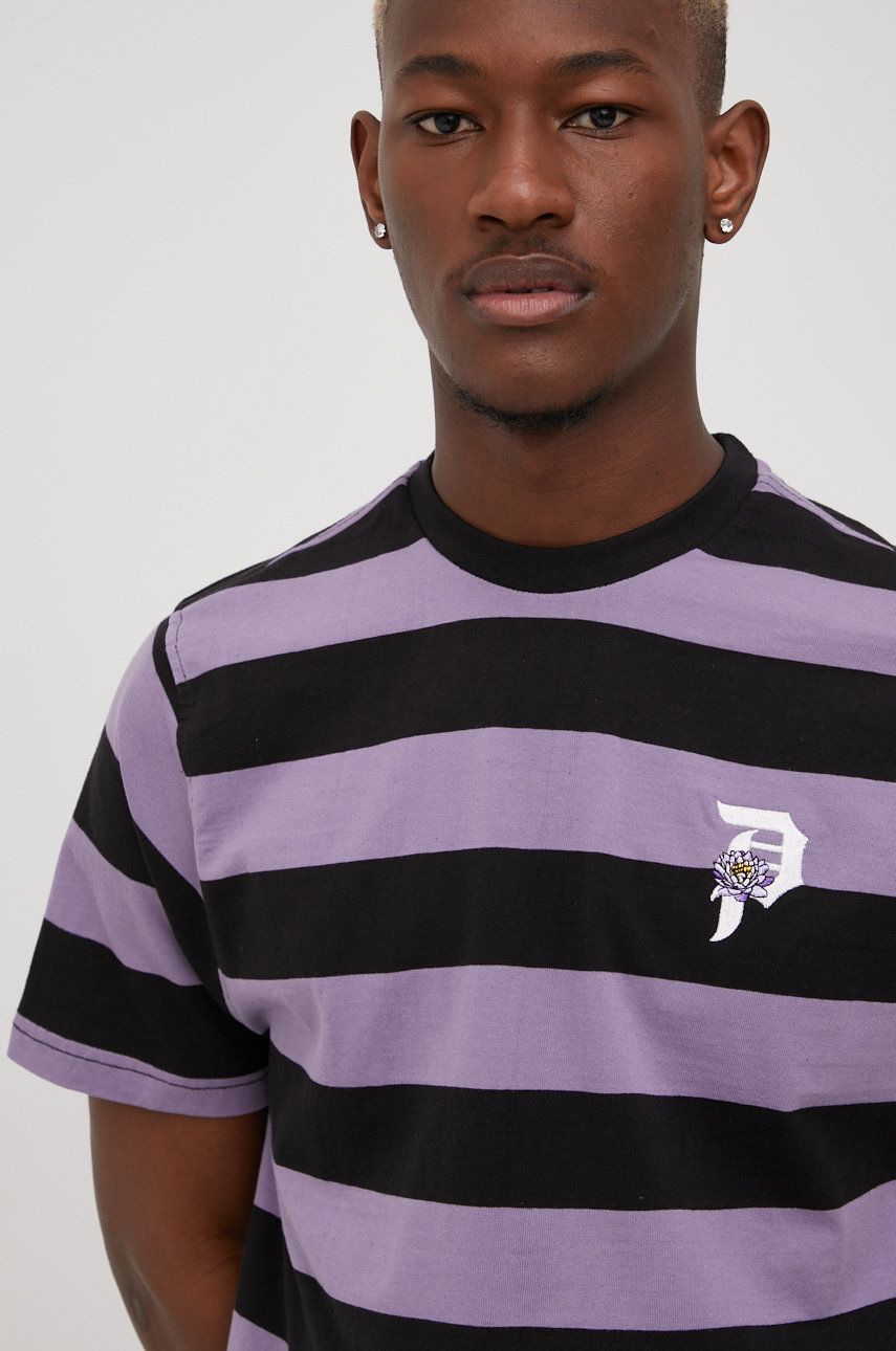 Primitive t-shirt bawełniany Cut n Sew kolor fioletowy z aplikacją