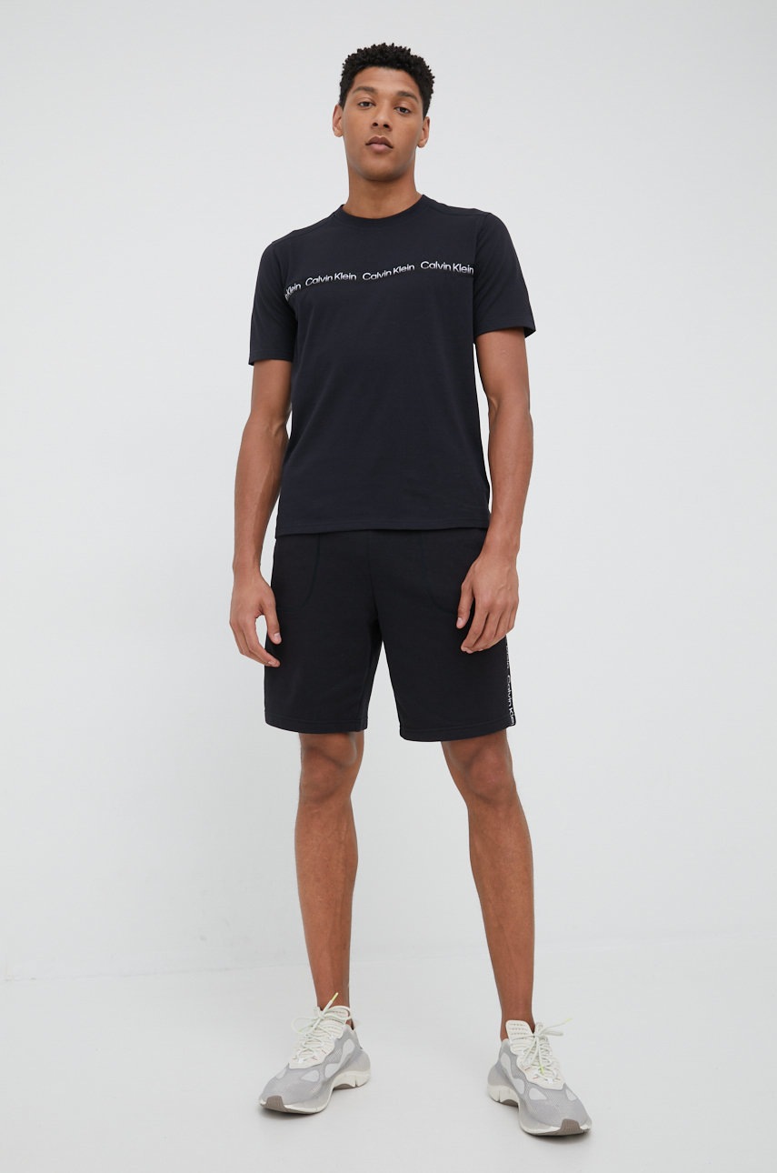 

Тениска за трениране Calvin Klein Performance в черно с апликация, Черен