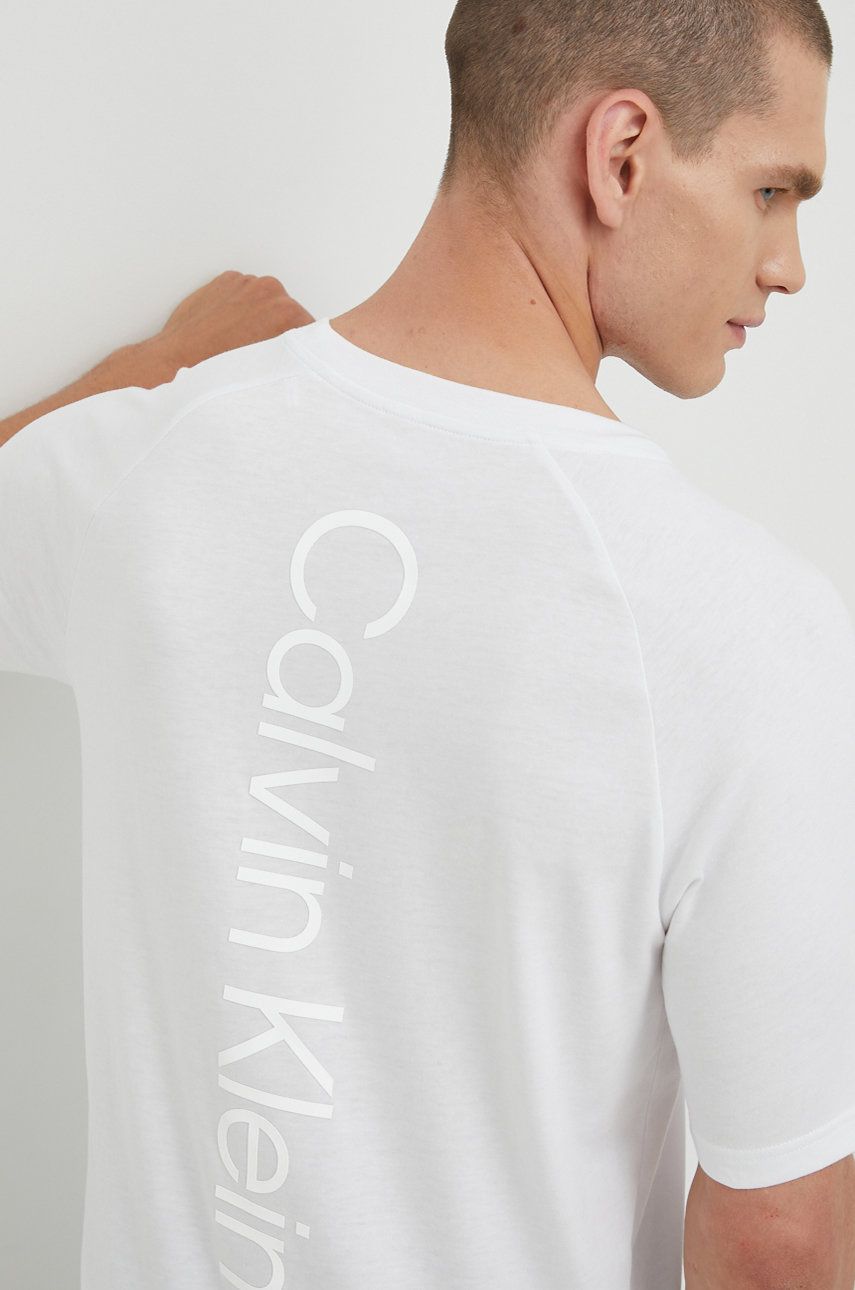 Calvin Klein Performance t-shirt treningowy Modern Sweat kolor biały gładki