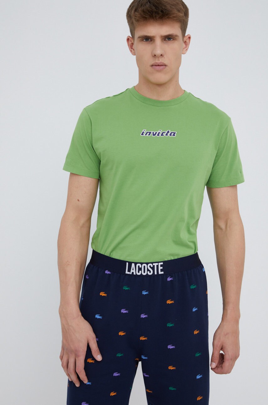 Invicta tricou din bumbac culoarea verde, cu imprimeu