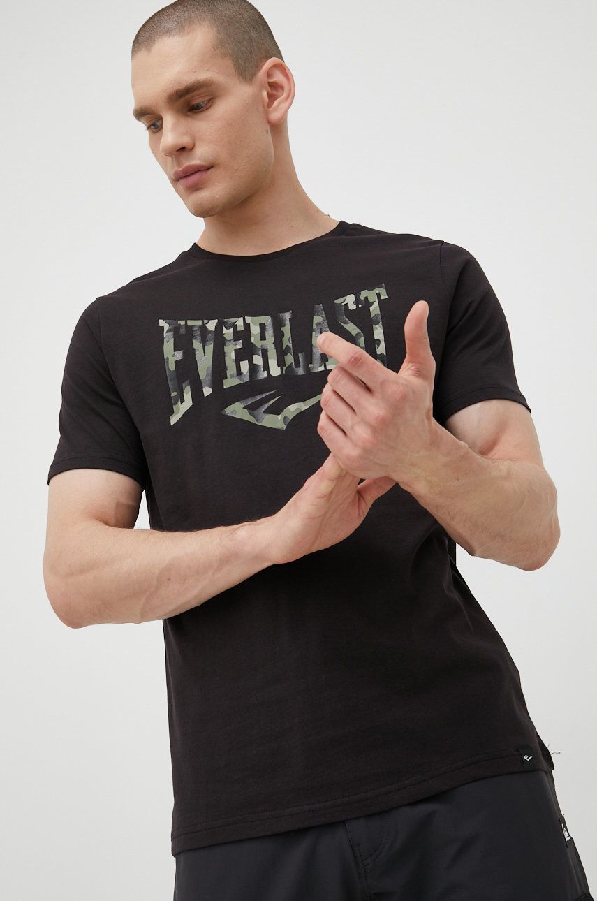 Everlast tricou din bumbac culoarea negru, cu imprimeu