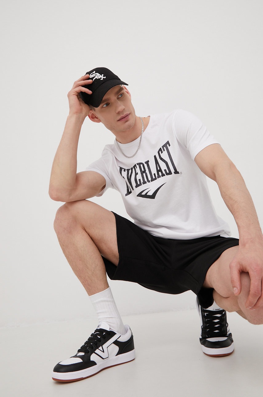 

Памучна тениска Everlast в бяло с принт, Бял