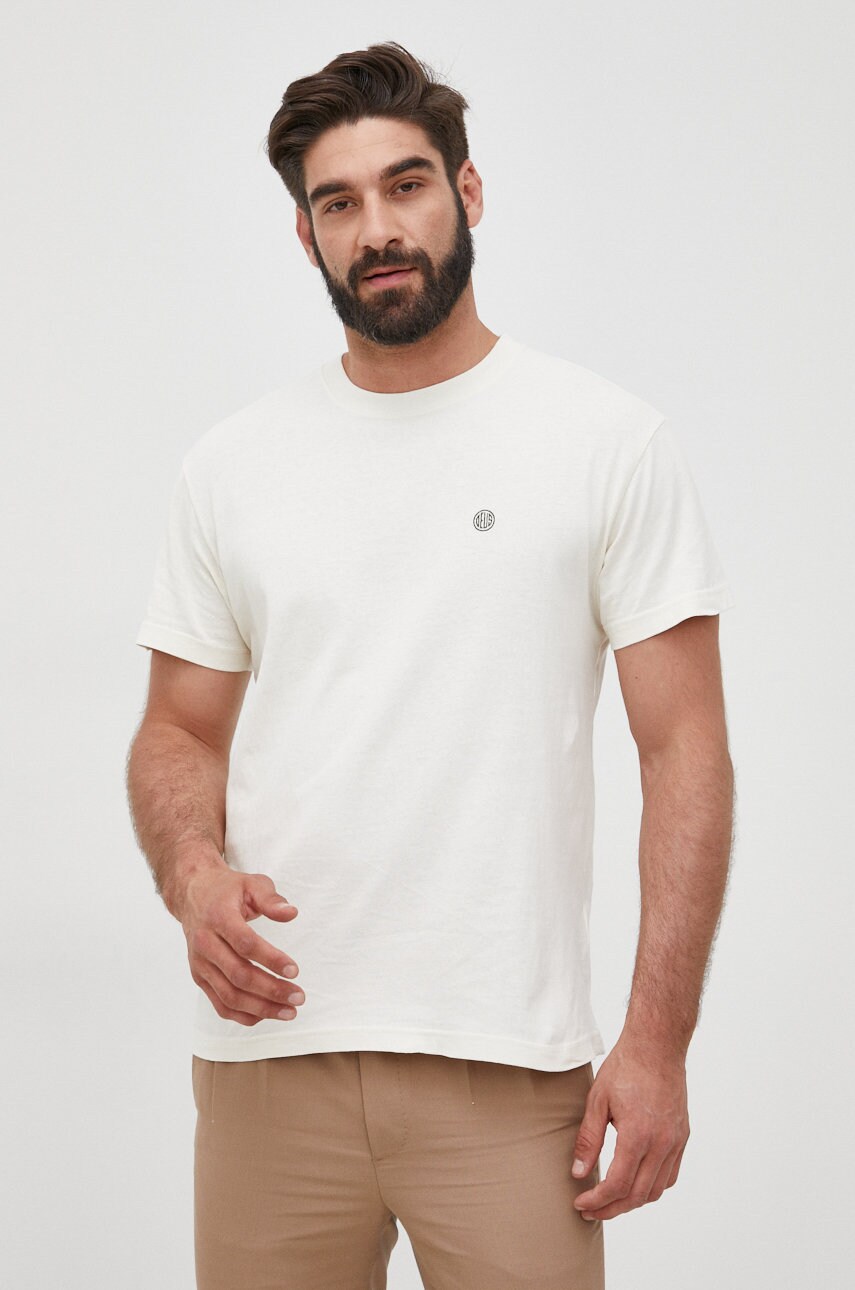 Deus ex machina tricou din bumbac culoarea bej, neted