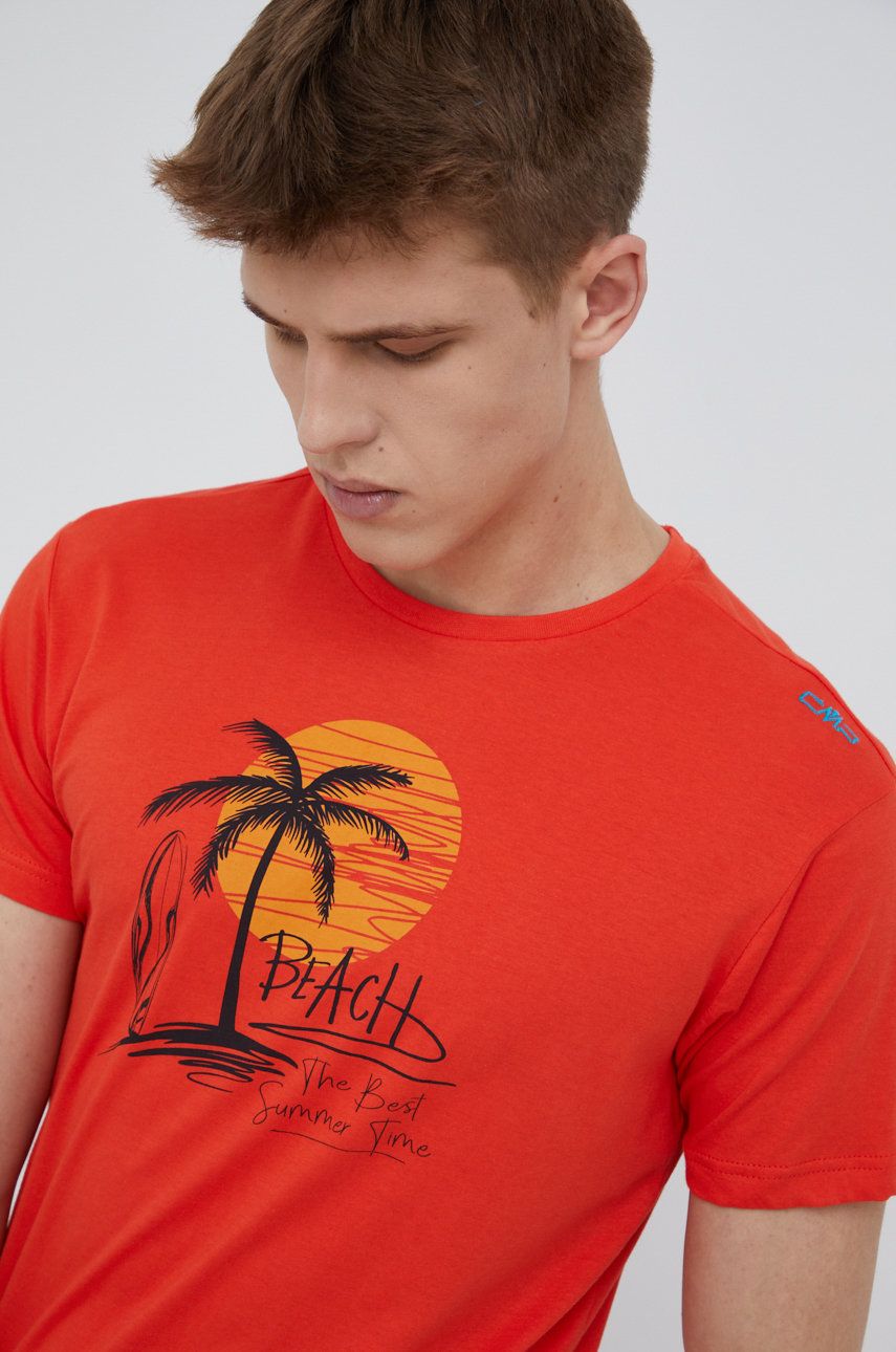 CMP tricou din bumbac culoarea portocaliu, cu imprimeu answear.ro imagine noua