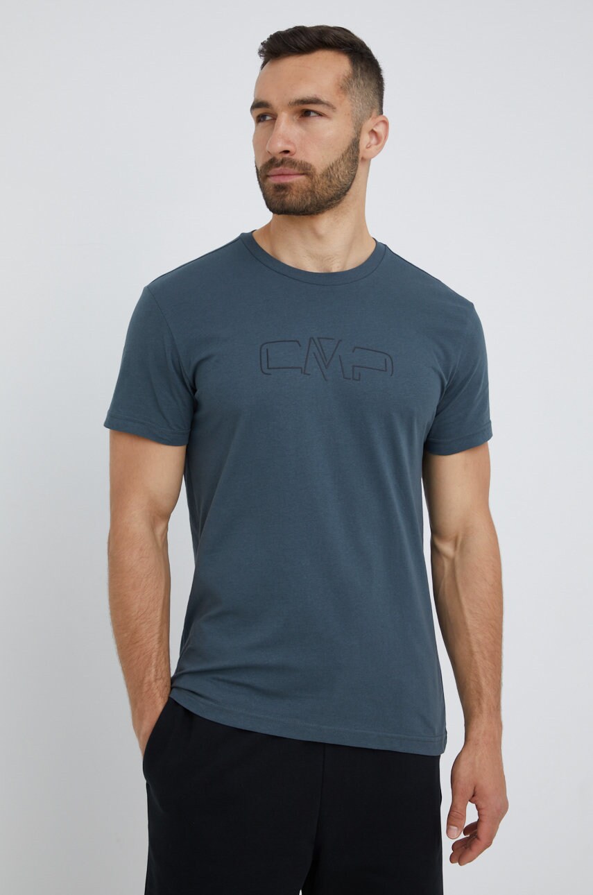 Cmp tricou din bumbac culoarea gri, cu imprimeu