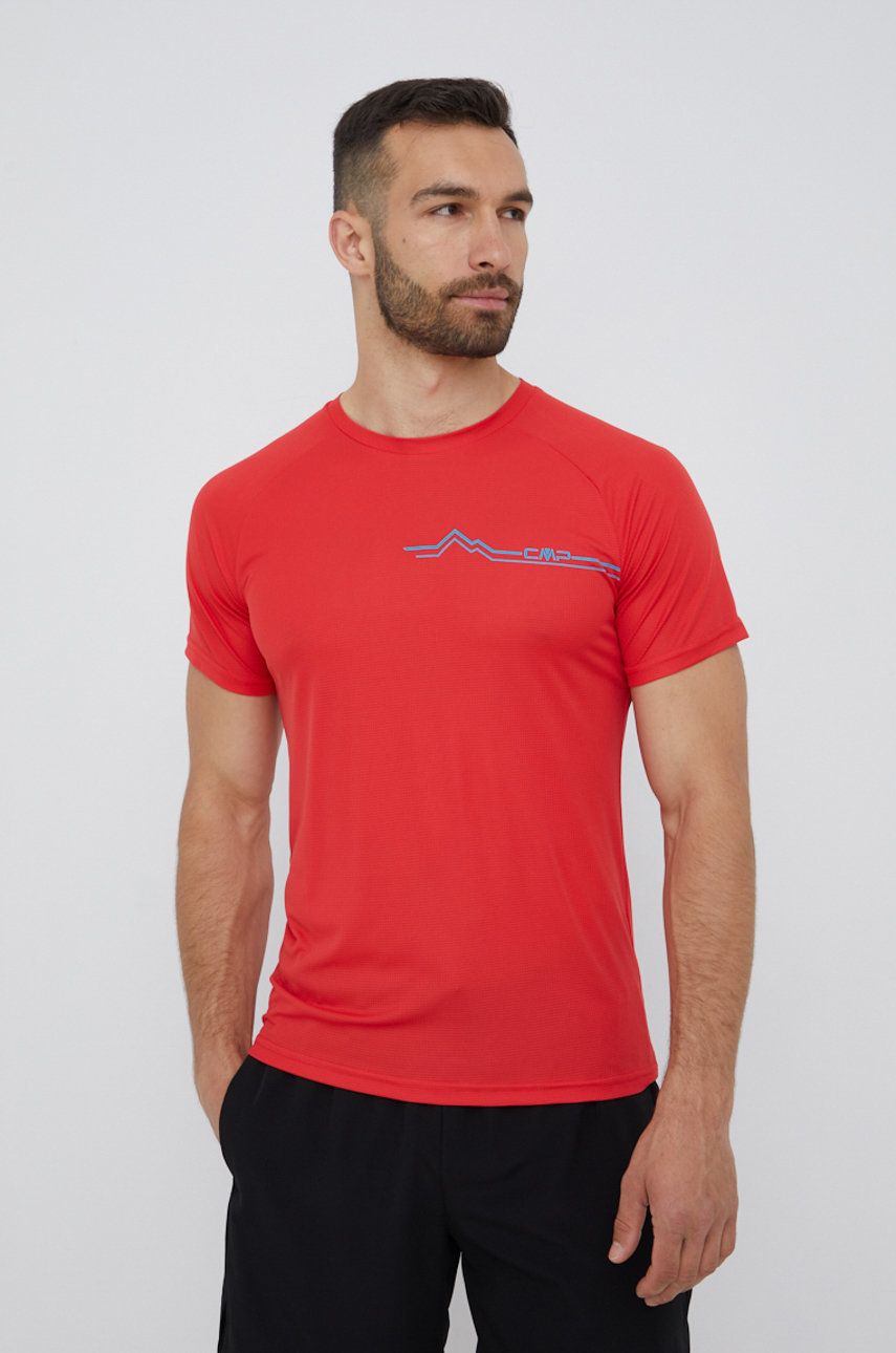 CMP tricou sport culoarea rosu, cu imprimeu