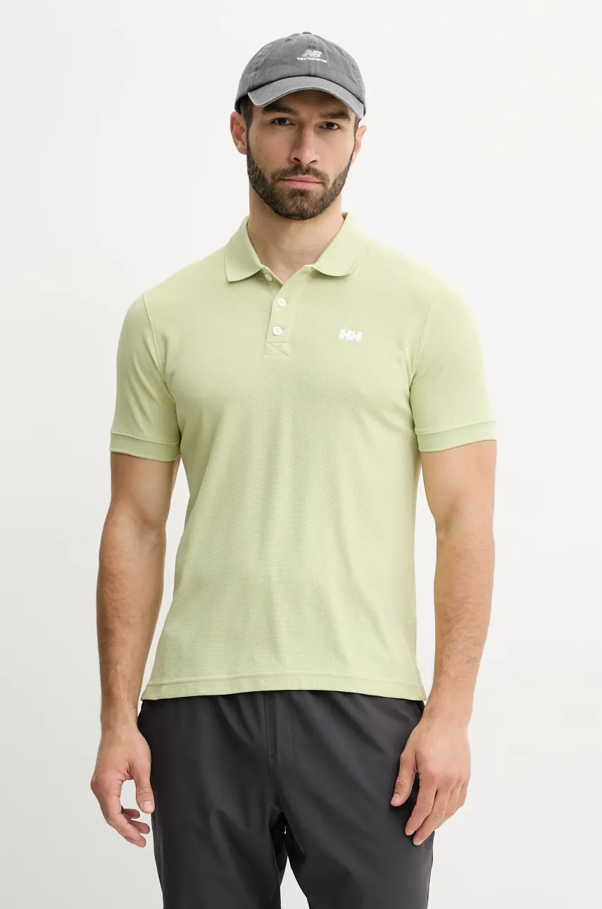 Helly Hansen tricou polo barbati, culoarea galben, cu imprimeu