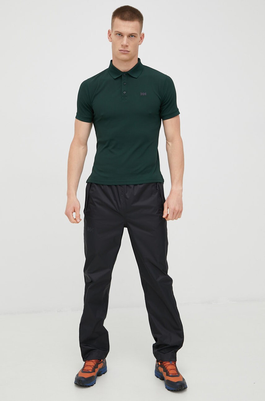 

Поло Helly Hansen мужской цвет зелёный с аппликацией