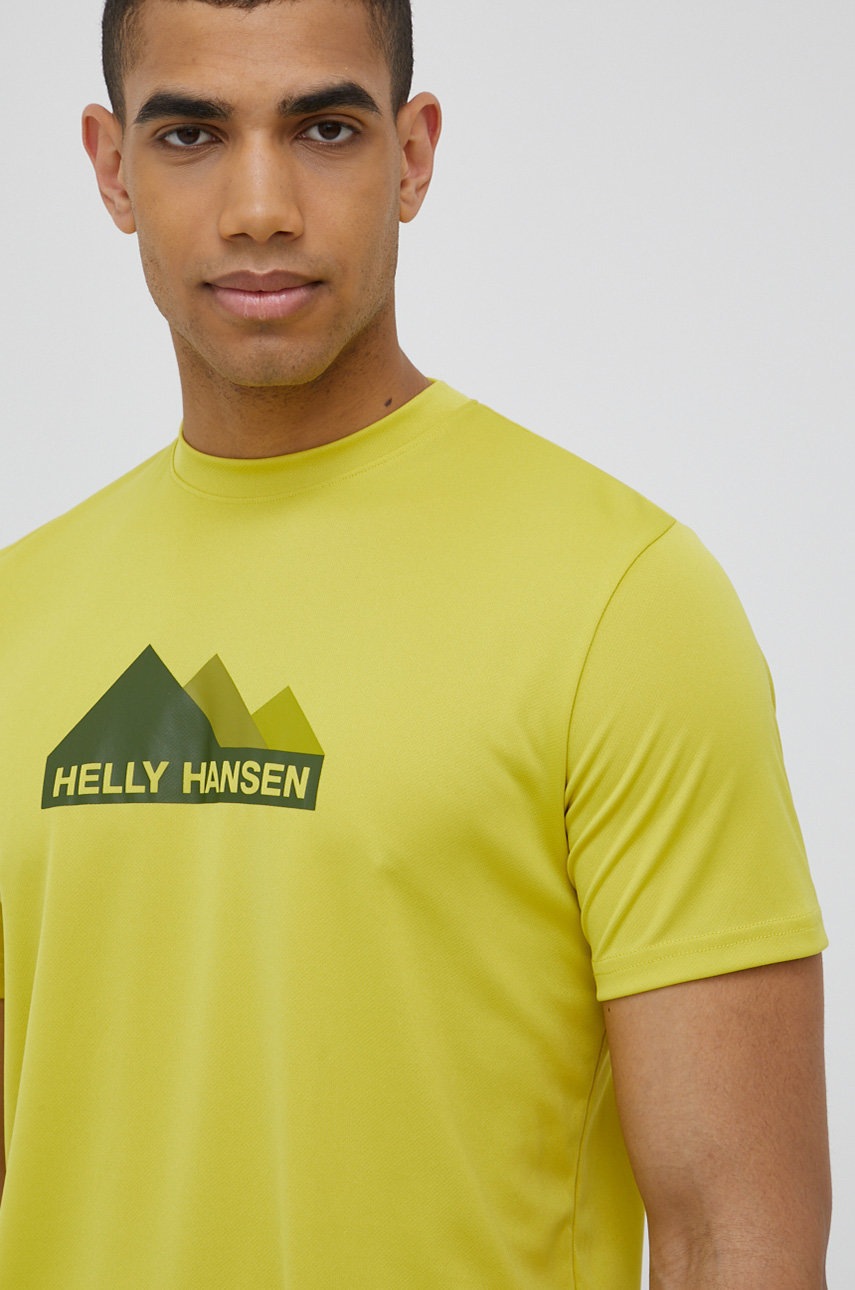

Спортна тениска Helly Hansen в жълто с принт, Жълт
