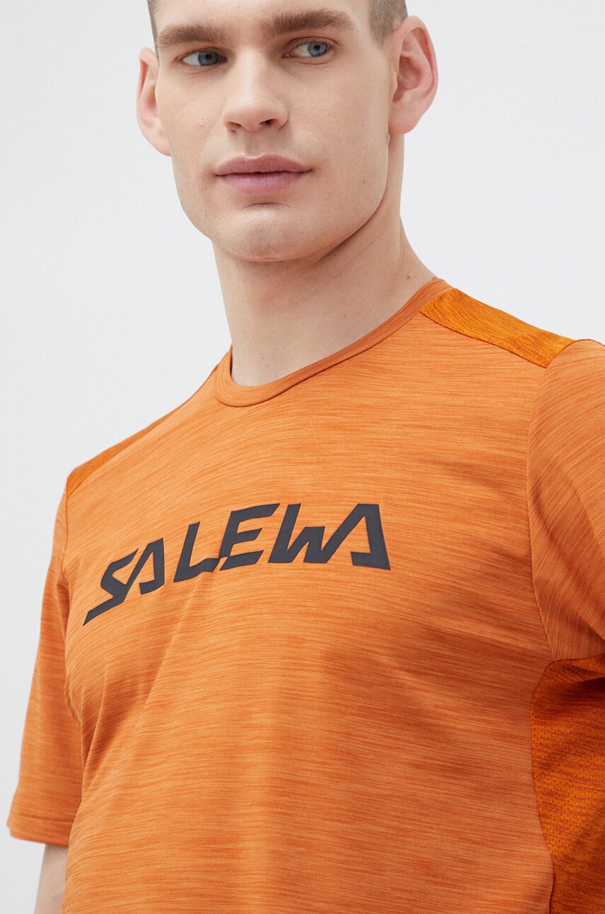

Спортивная футболка Salewa Puez Hybrid 2 цвет оранжевый с принтом