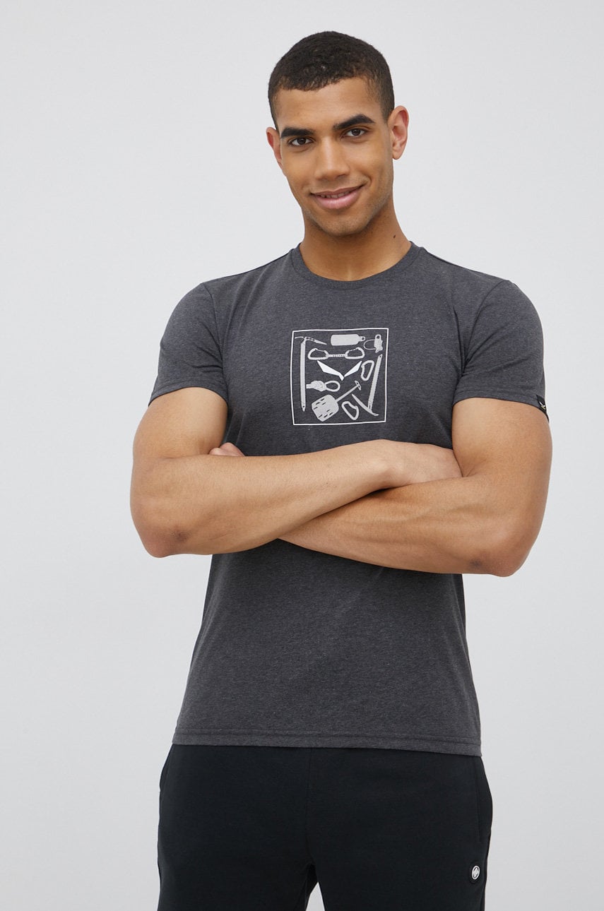 Salewa tricou sport pure box culoarea gri, cu imprimeu