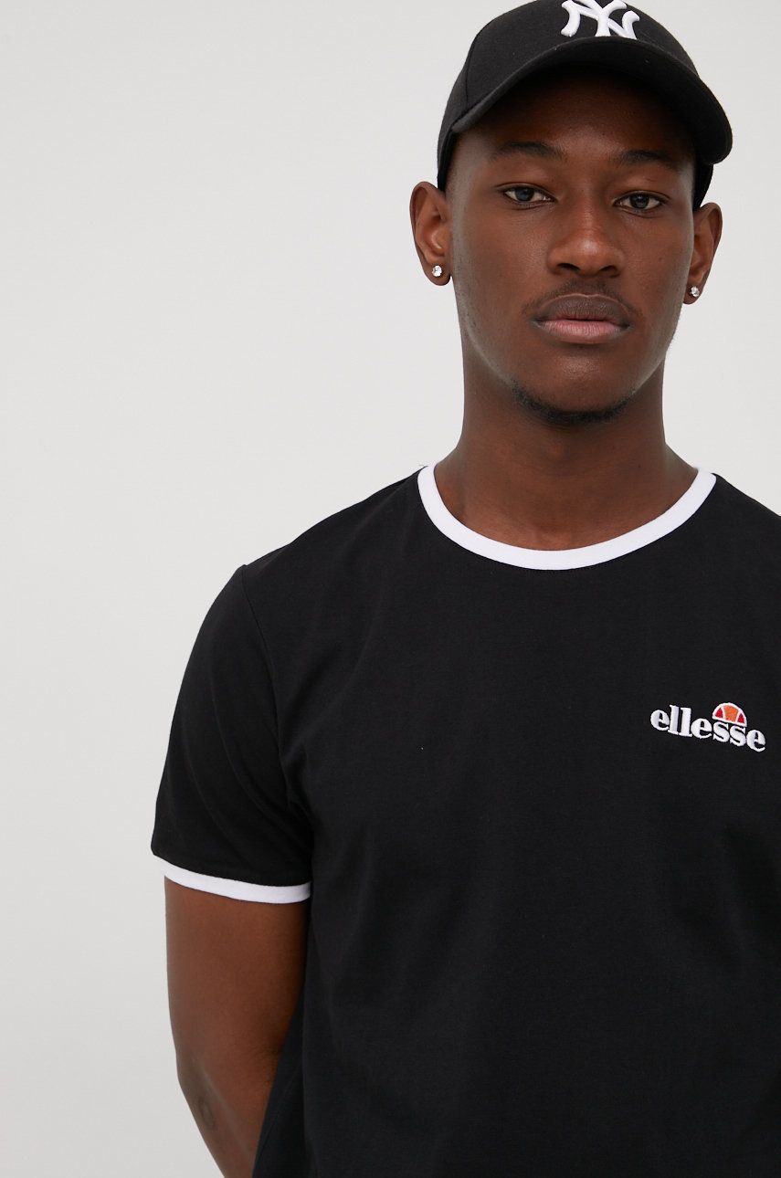 Ellesse t-shirt męski kolor czarny z aplikacją