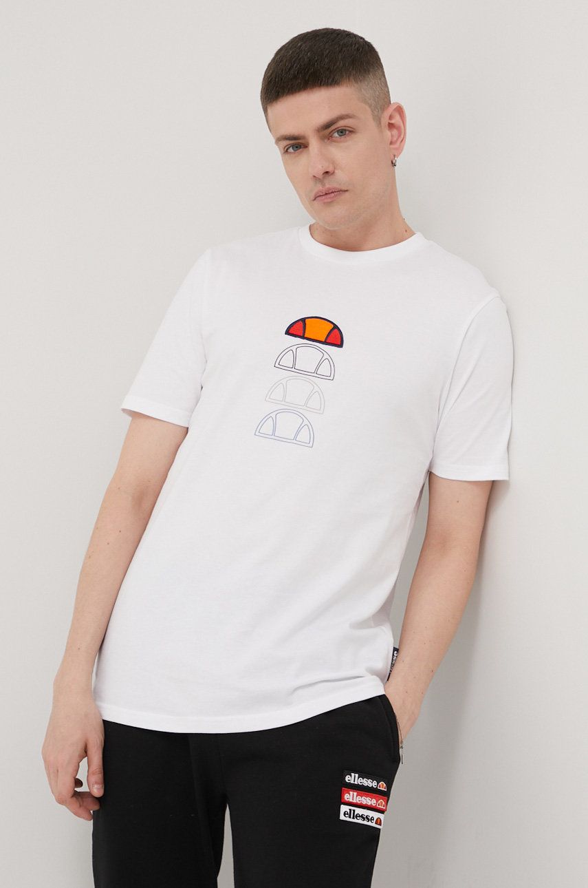 Ellesse tricou din bumbac culoarea alb, cu imprimeu 2023 ❤️ Pret Super answear imagine noua 2022