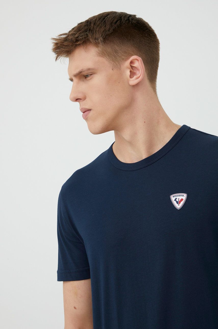 Bavlněné tričko Rossignol tmavomodrá barva, s aplikací - námořnická modř -  Hlavní materiál: 10