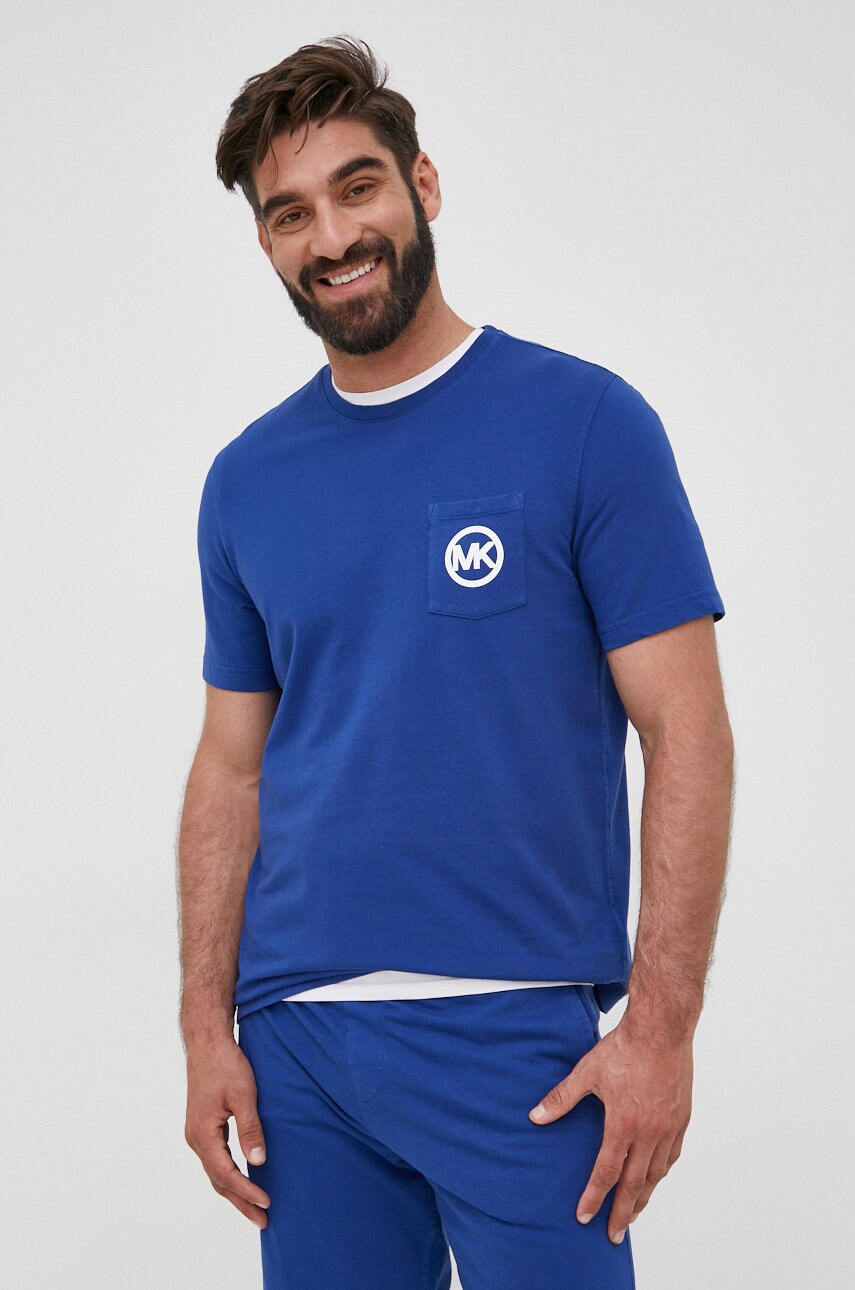 Michael kors tricou din bumbac culoarea albastru marin, cu imprimeu