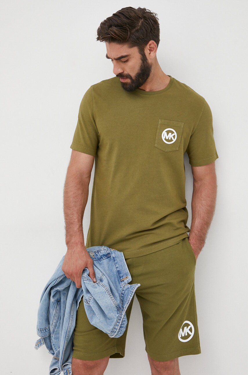 Michael kors tricou din bumbac culoarea verde, cu imprimeu