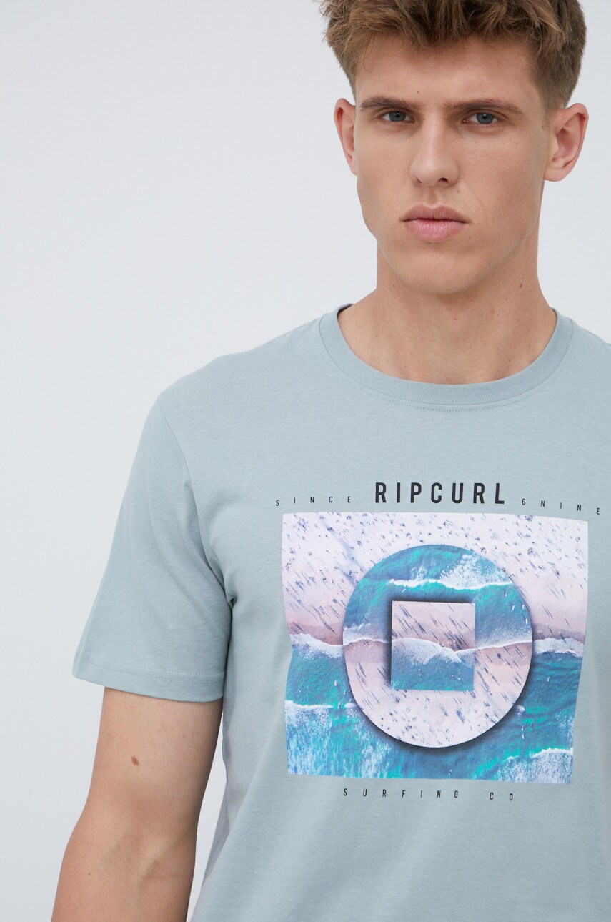 

Памучна тениска Rip Curl с принт, Син