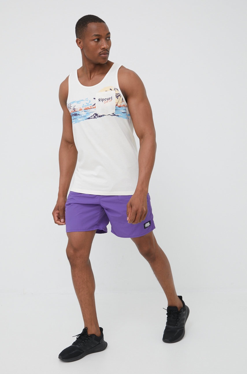

Хлопковая футболка Rip Curl цвет бежевый