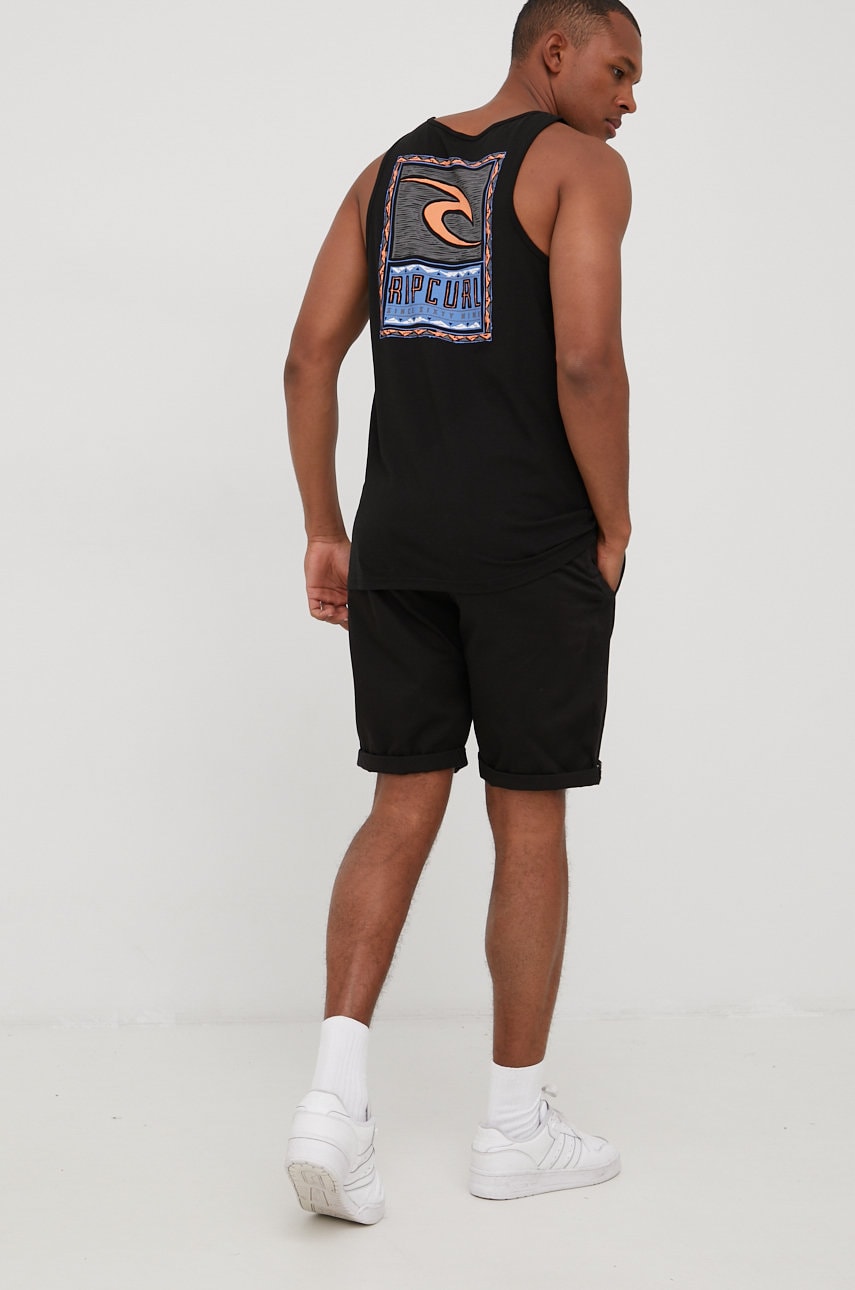 Rip Curl tricou din bumbac culoarea negru