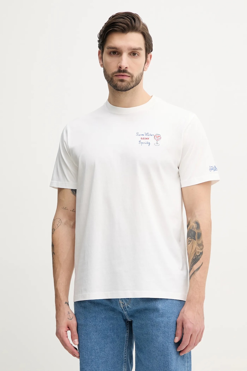 MC2 Saint Barth tricou din bumbac culoarea alb, cu imprimeu MC2 Saint Barth tricou din bumbac culoarea alb, cu imprimeu