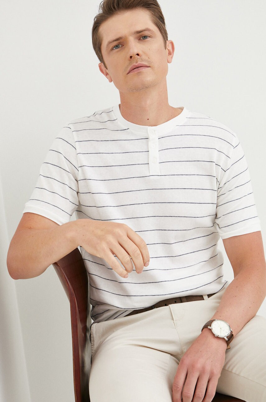Lindbergh polo de bumbac culoarea alb, modelator