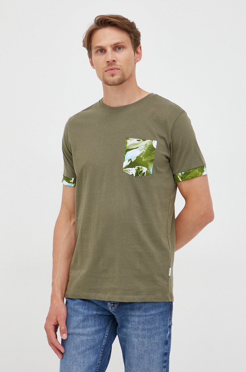 Lindbergh tricou din bumbac culoarea verde, modelator