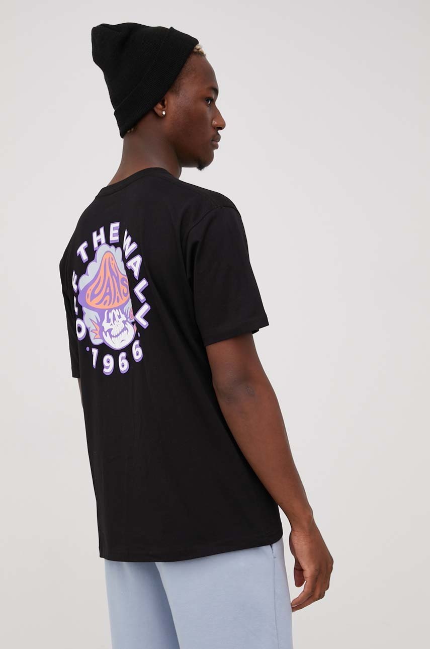 Vans t-shirt bawełniany kolor czarny z nadrukiem