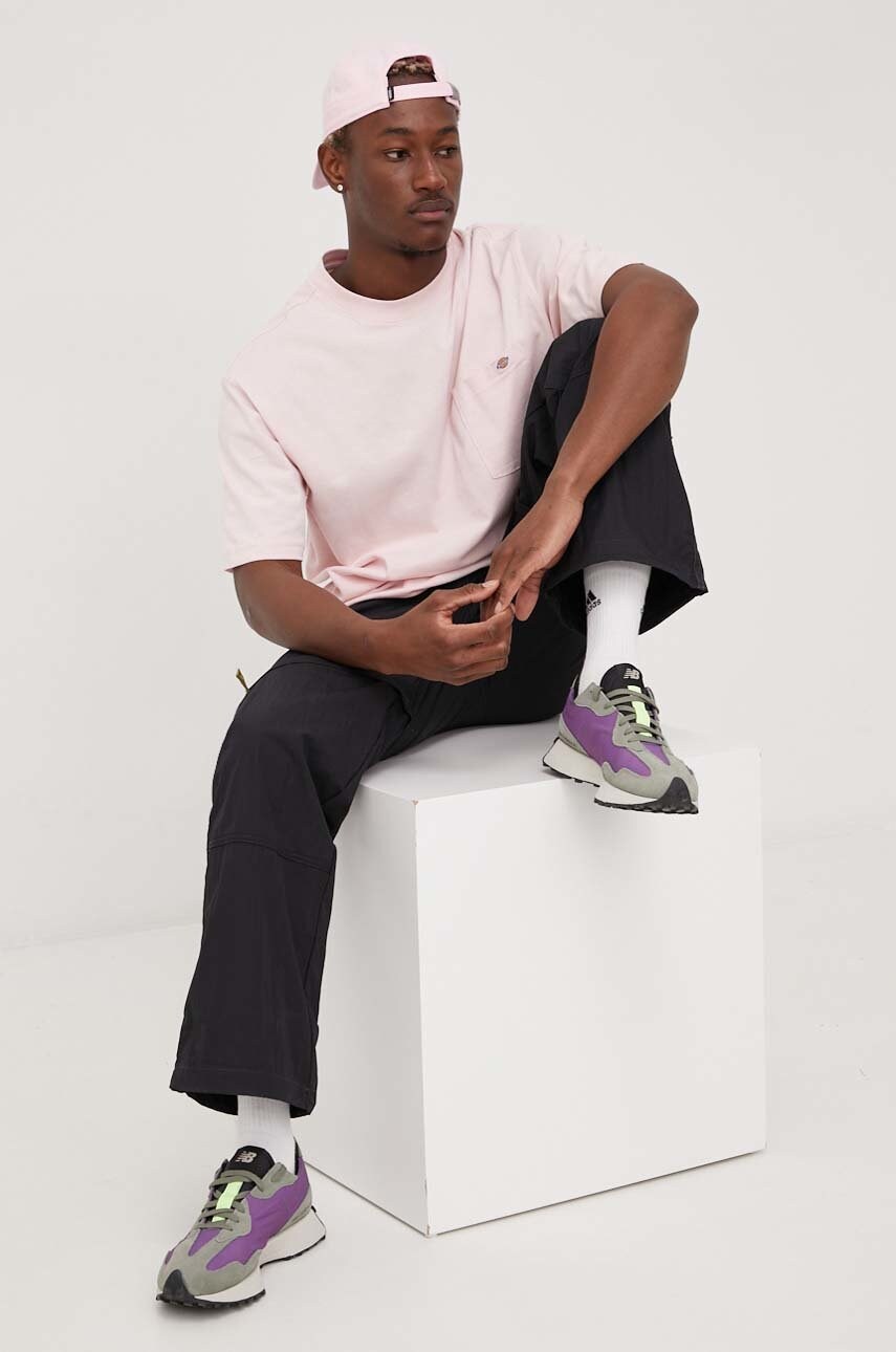 

Хлопковая футболка Dickies цвет розовый однотонный