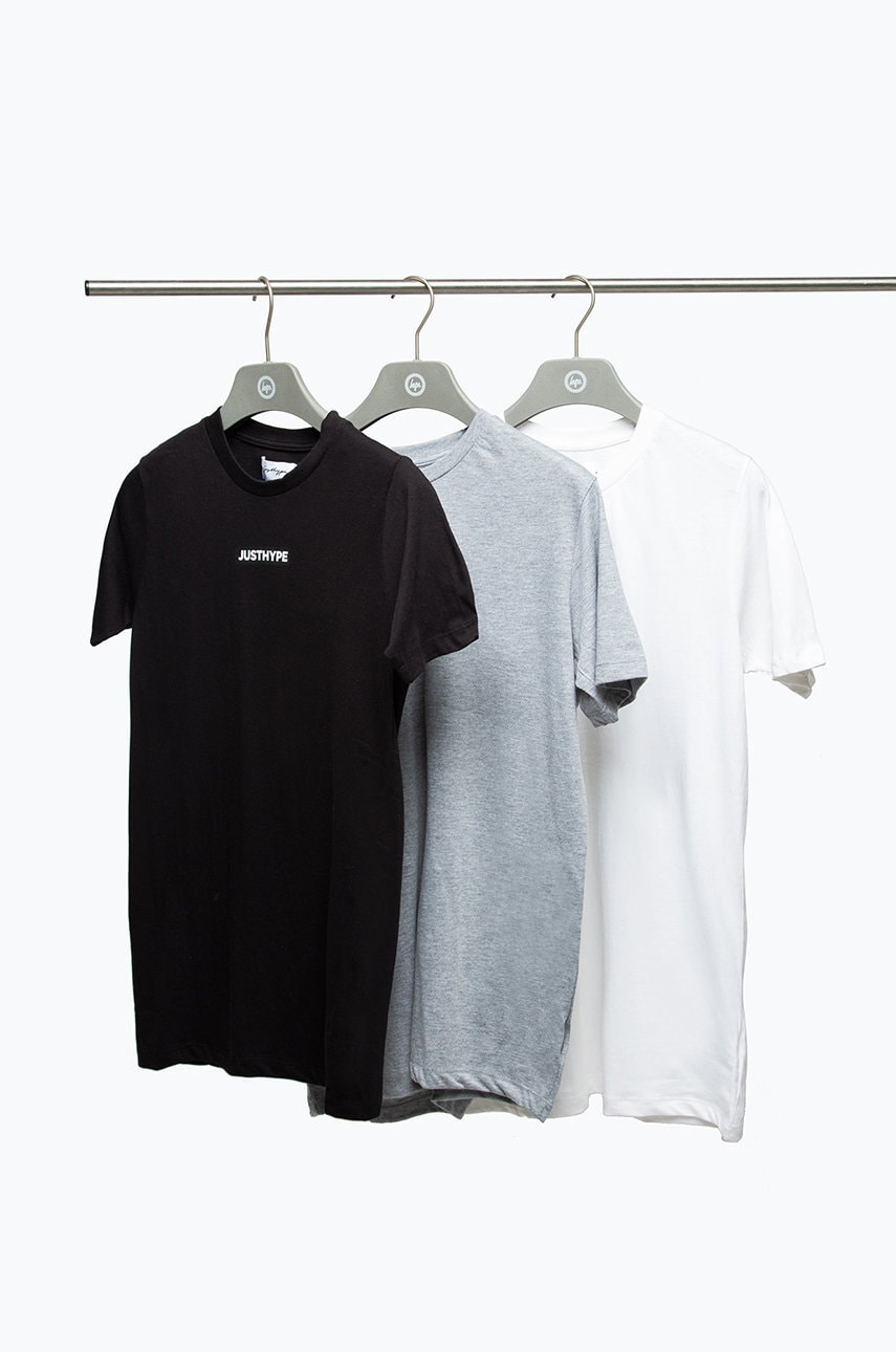 Hype tricou din bumbac (3-pack) culoarea alb, cu imprimeu