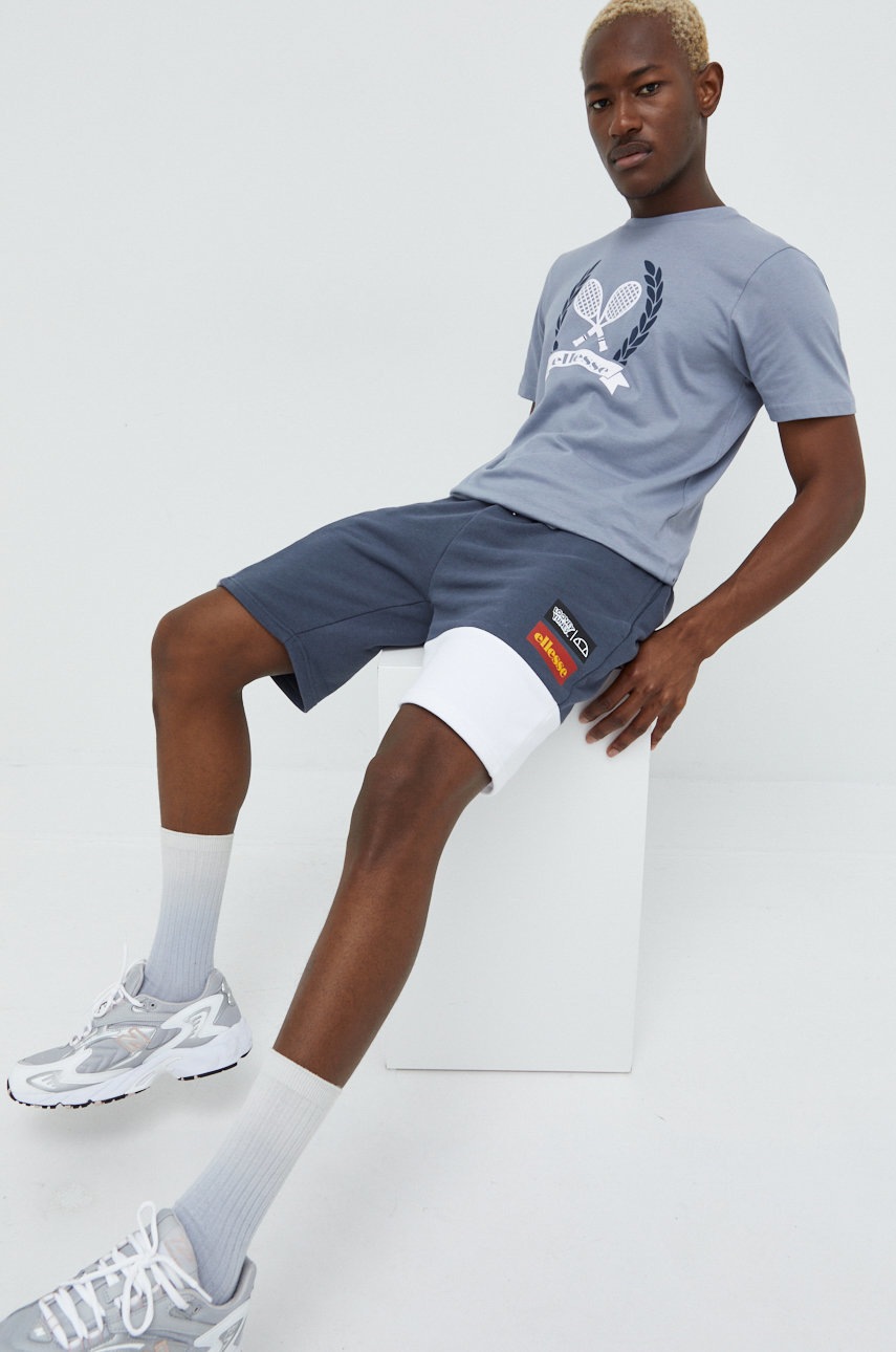 

Хлопковая футболка Ellesse X Looney Tunes цвет серый с принтом