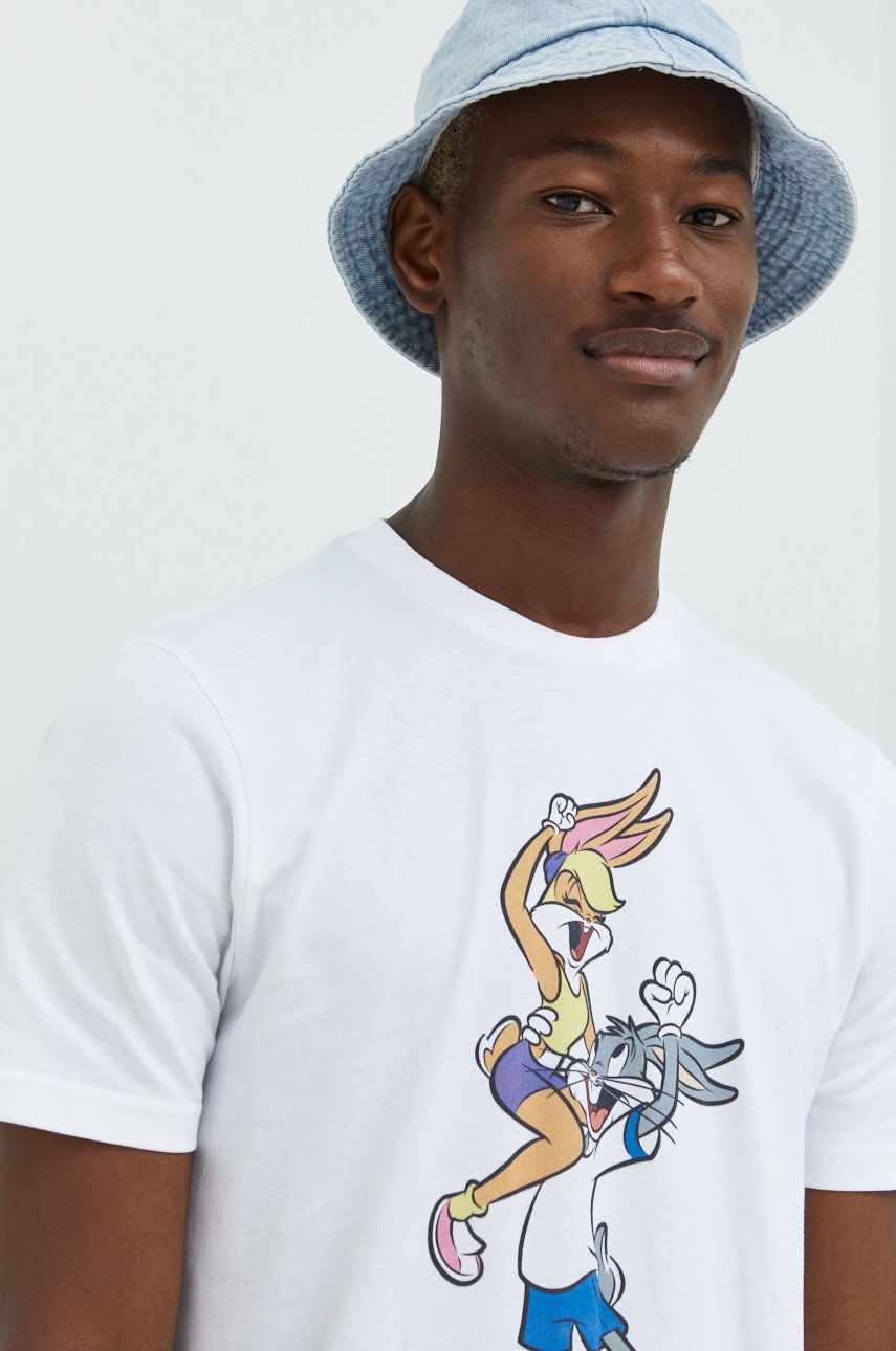 Ellesse t-shirt bawełniany x Looney Tunes kolor biały z nadrukiem