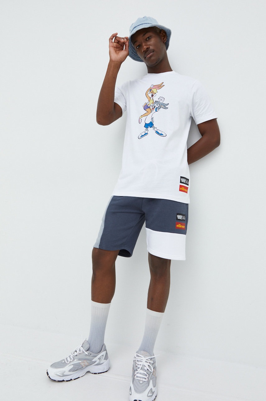 

Хлопковая футболка Ellesse X Looney Tunes цвет белый с принтом