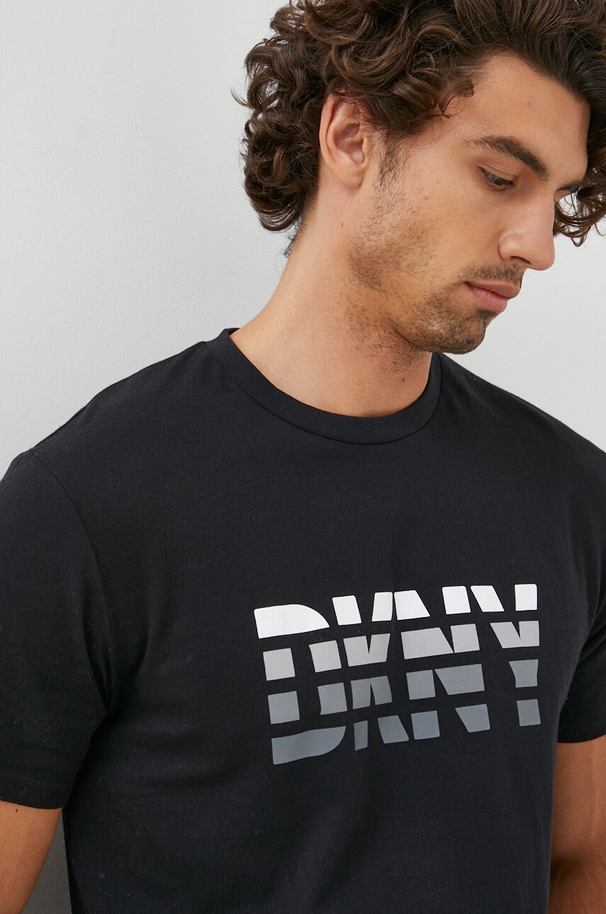 Dkny tricou din bumbac culoarea negru, cu imprimeu