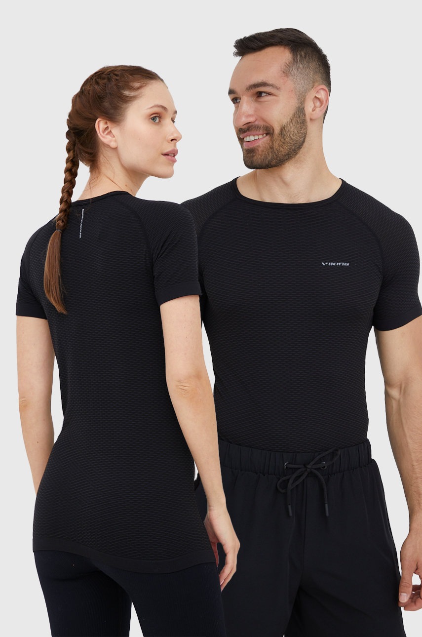 

Спортна тениска Viking Easy Dry в черно с изчистен дизайн, Черен