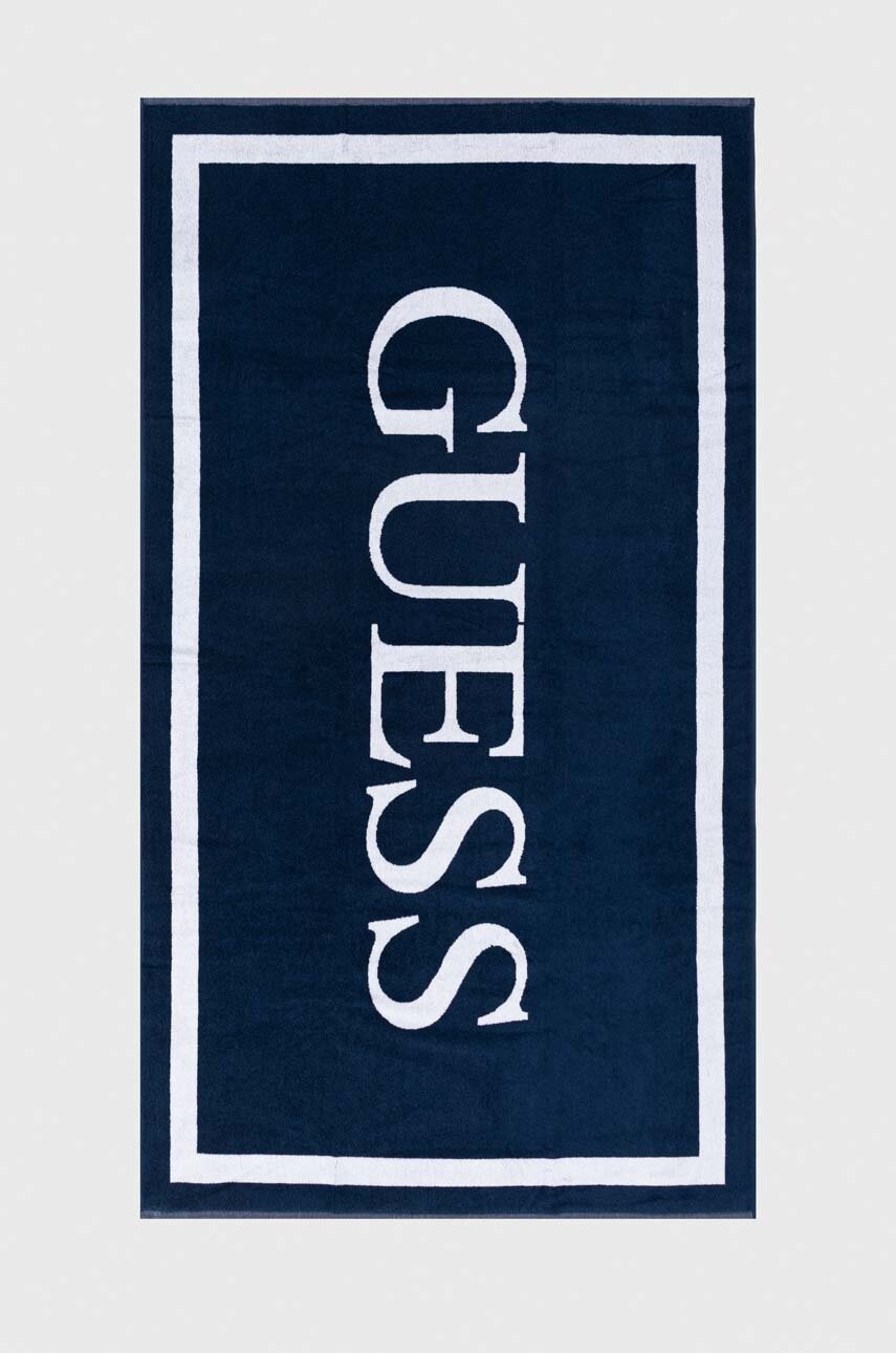 

Хлопковое полотенце Guess цвет синий