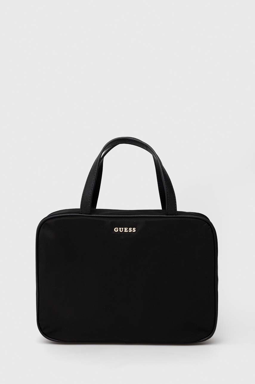 

Козметична чанта Guess в черно, Черен