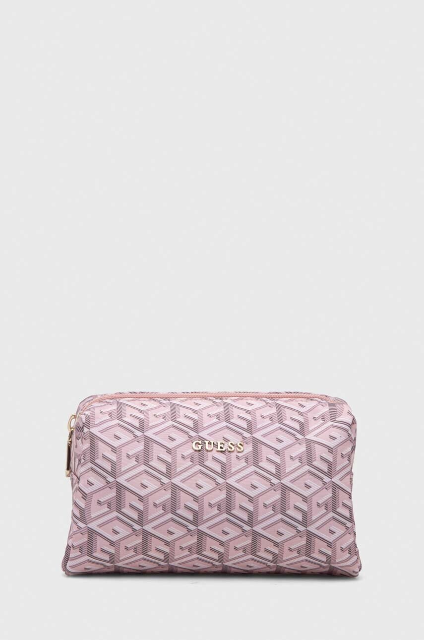

Козметична чанта Guess в розово, Розов