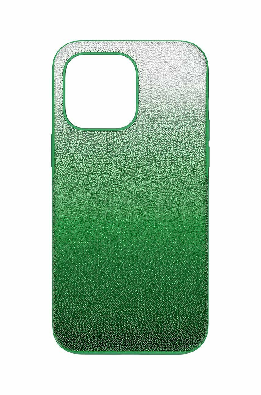 Obal na telefon Swarovski 5650680 HIGH 14 PRO MAX zelená barva - zelená -  PC materiál