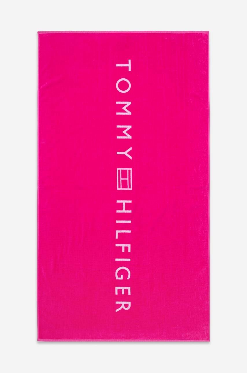

Хлопковое полотенце Tommy Hilfiger цвет розовый