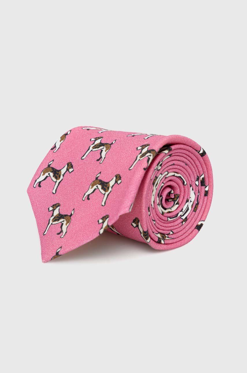 Lněná kravata Polo Ralph Lauren růžová barva - růžová -  100 % Len