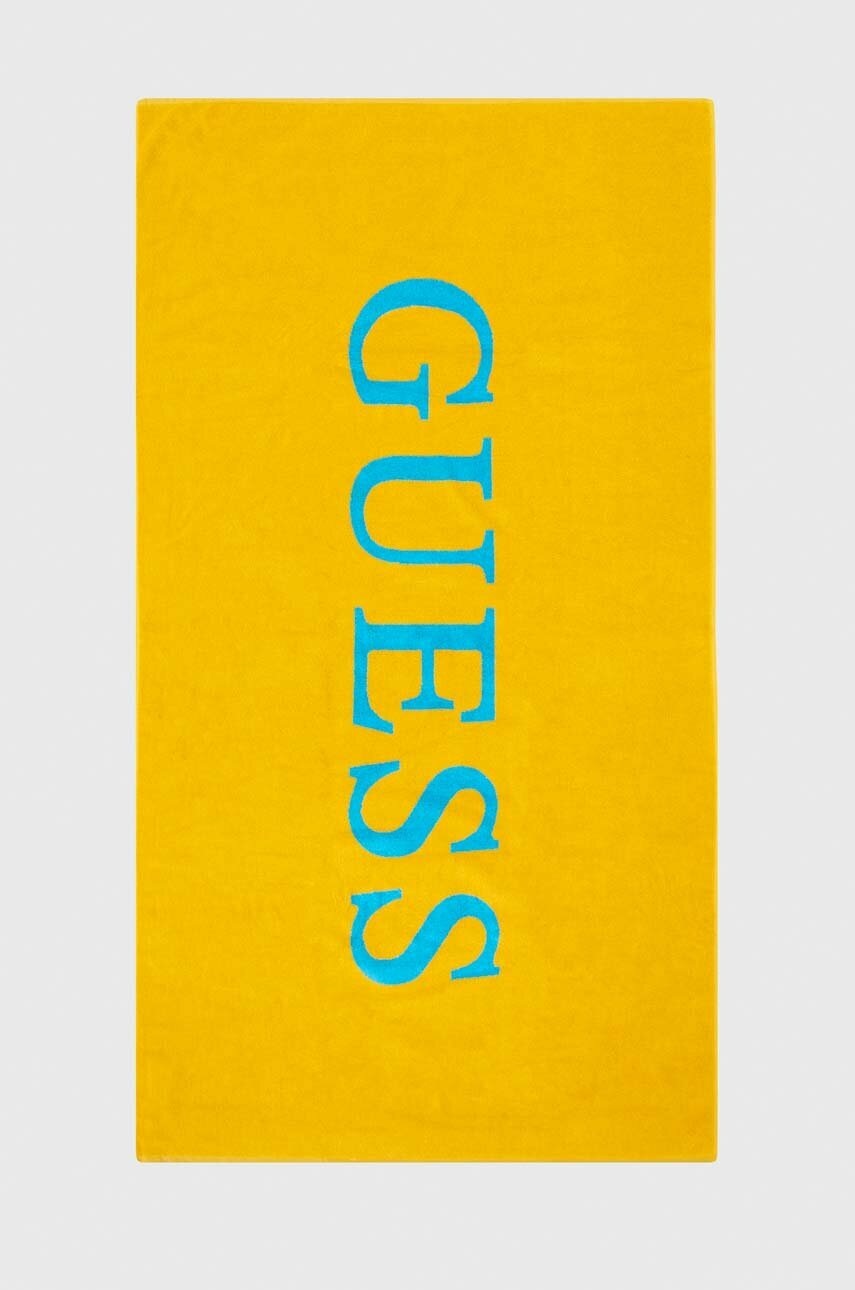 

Бавовняний рушник Guess колір жовтий