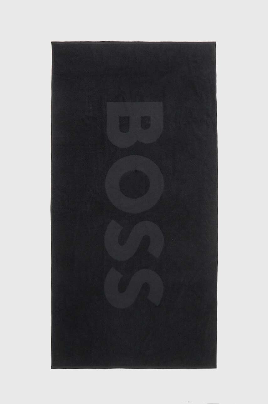 

Хлопковое полотенце BOSS цвет чёрный