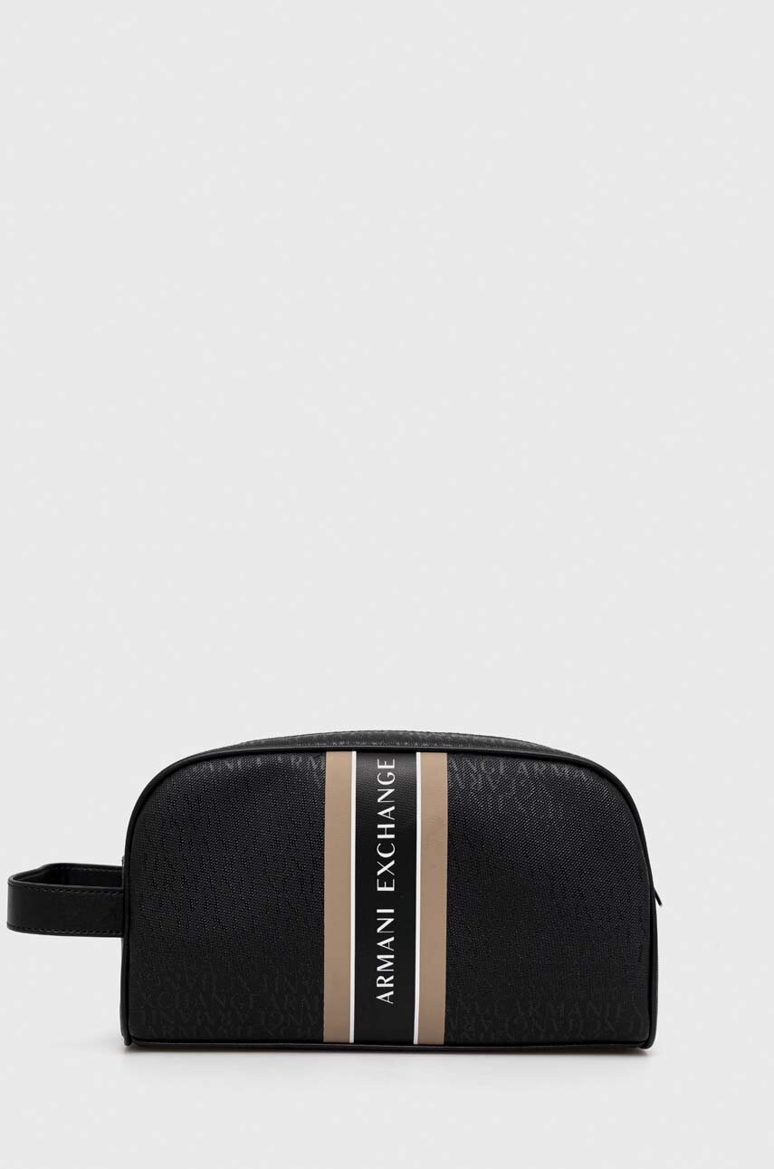 

Козметична чанта Armani Exchange в черно, Черен