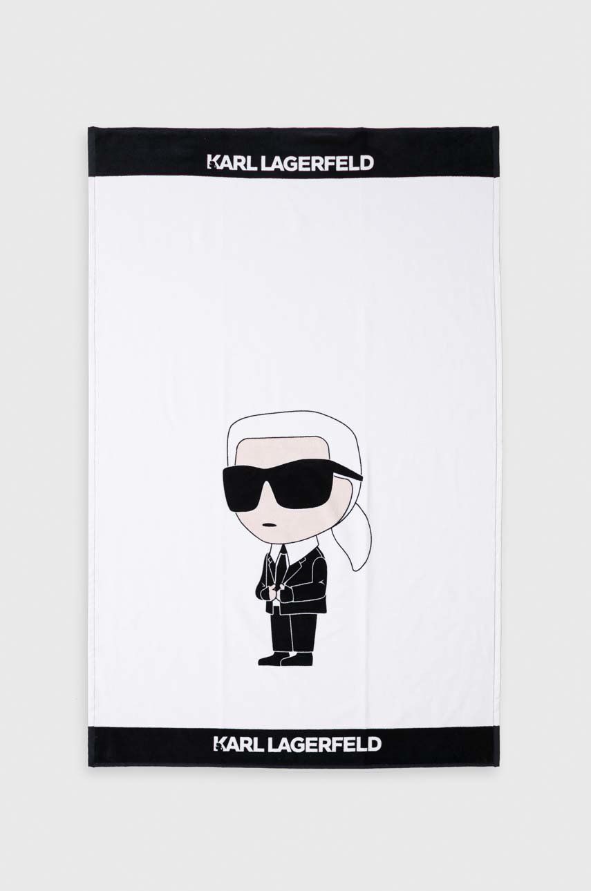 Karl Lagerfeld prosop din bumbac culoarea alb